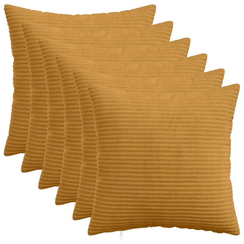 Vidaxl kussensloop 6 pcs heerlen geel 35 x 35 cm corduroy