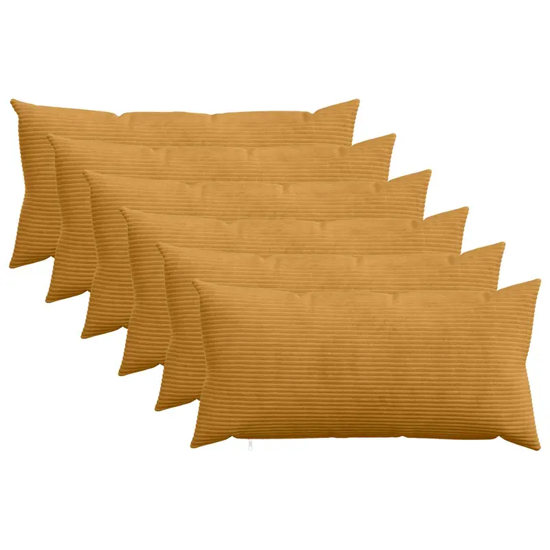 Vidaxl kussensloop 6 pcs heerlen geel 40 x 70 cm corduroy