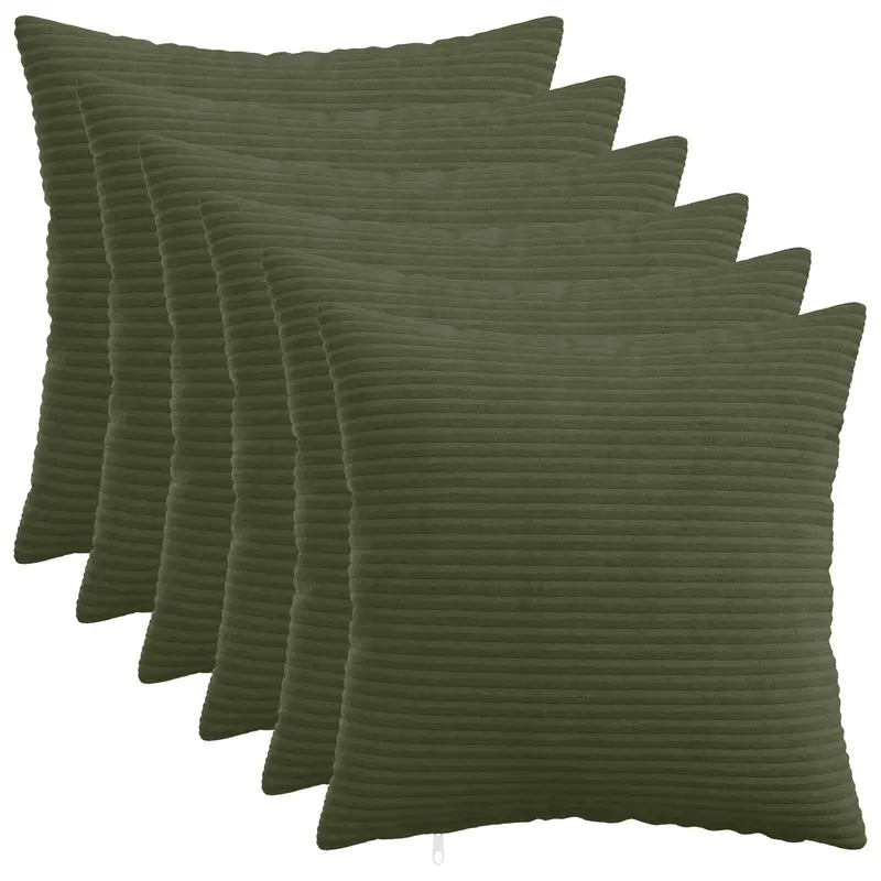 Vidaxl kussensloop 6 pcs heerlen groen 40 x 40 cm corduroy