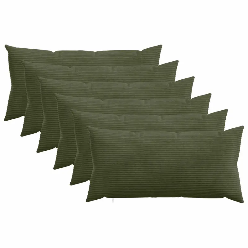 Vidaxl kussensloop 6 pcs heerlen groen 40 x 80 cm corduroy