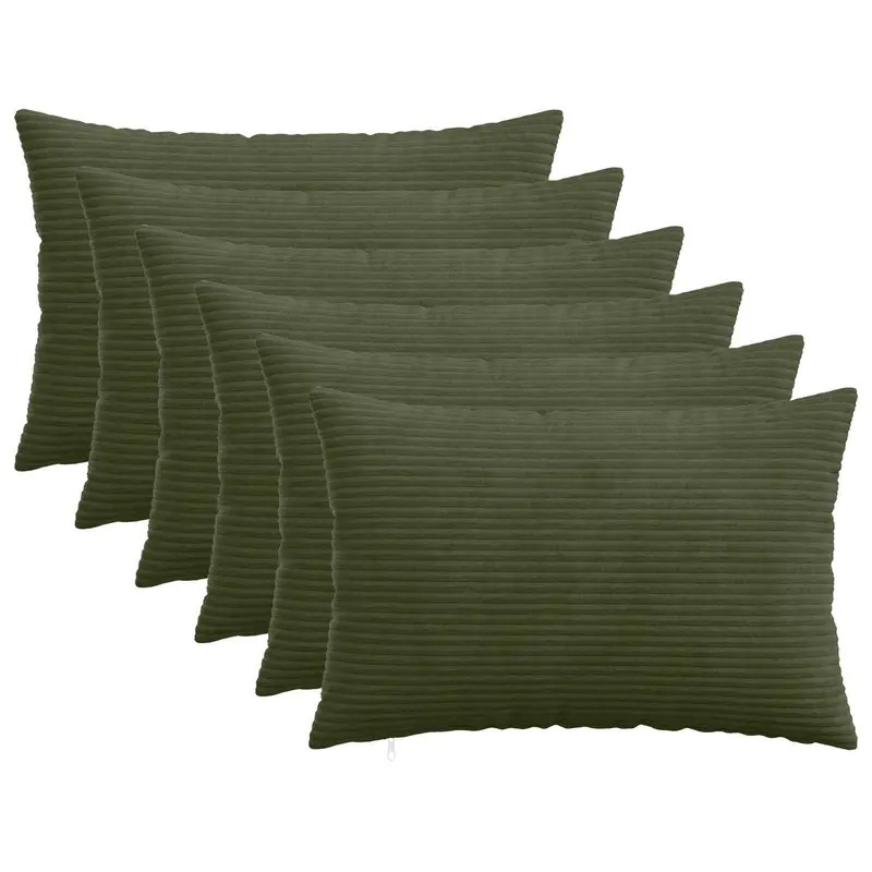 Vidaxl kussensloop 6 pcs heerlen groen 50 x 75 cm corduroy