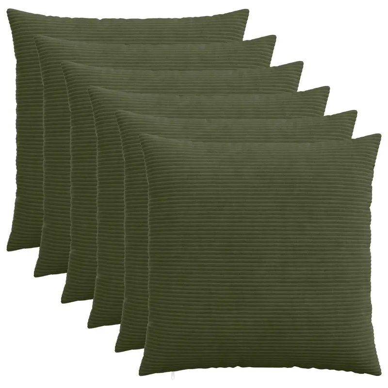 Vidaxl kussensloop 6 pcs heerlen groen 80 x 80 cm corduroy