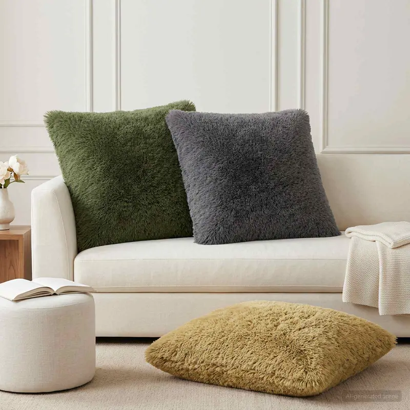 Vidaxl kussensloop 6 pcs heerlen groen 80 x 80 cm pv fleece