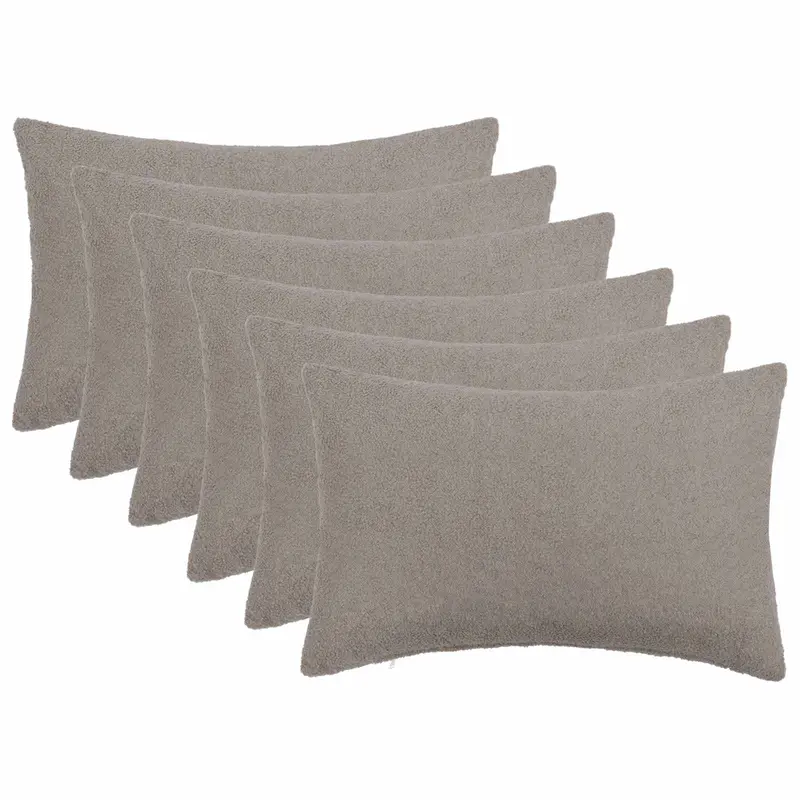 Vidaxl kussensloop 6 pcs heerlen lichtgrijs 40 x 60 cm bouclé