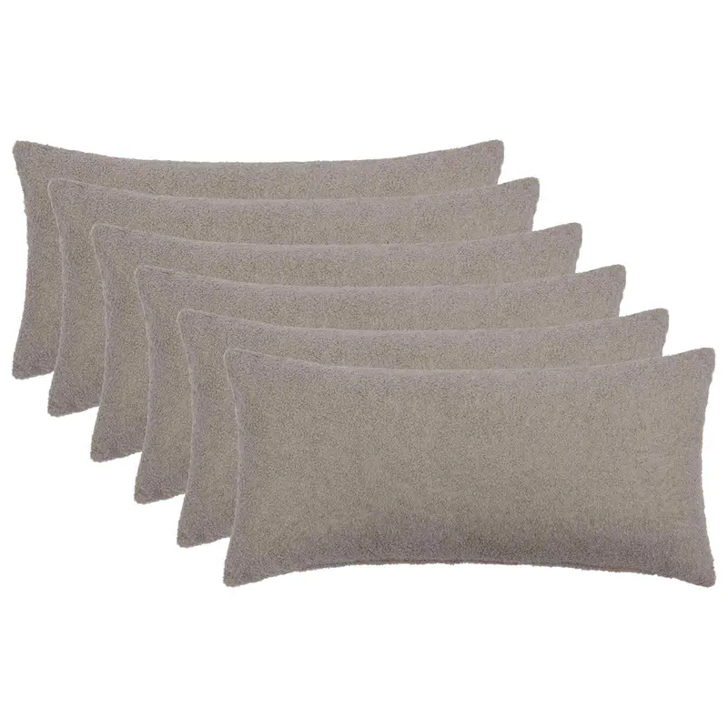 Vidaxl kussensloop 6 pcs heerlen lichtgrijs 40 x 70 cm bouclé