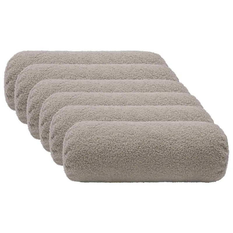 Vidaxl kussensloop 6 pcs heerlen lichtgrijs ø 15 x 40 cm bouclé