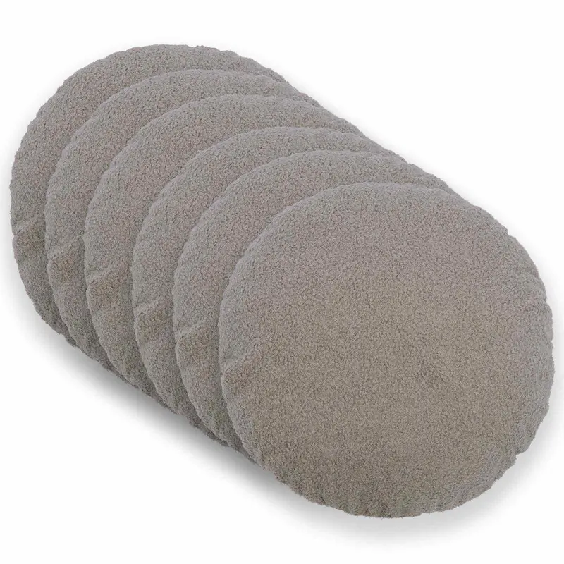Vidaxl kussensloop 6 pcs heerlen lichtgrijs ø 60 cm bouclé