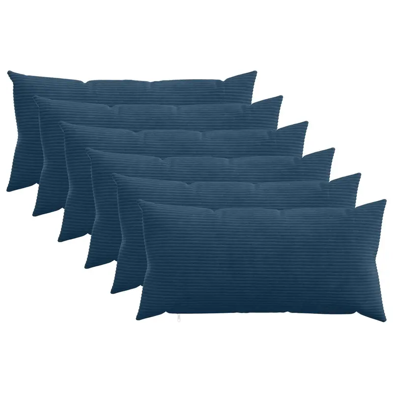 Vidaxl kussensloop 6 pcs heerlen marineblauw 40 x 80 cm corduroy