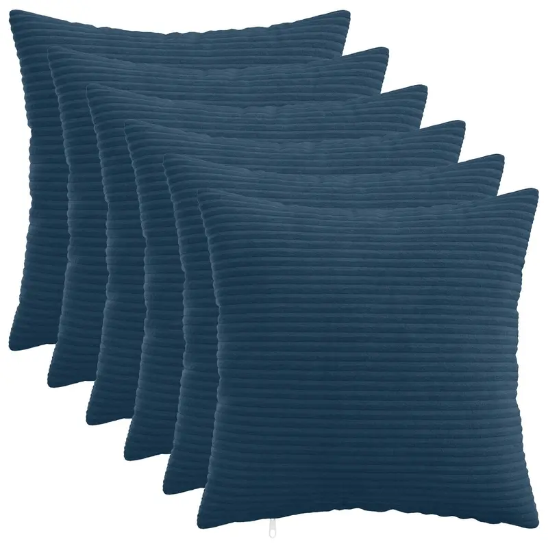 Vidaxl kussensloop 6 pcs heerlen marineblauw 45 x 45 cm corduroy