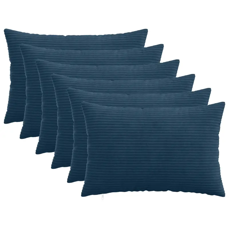 Vidaxl kussensloop 6 pcs heerlen marineblauw 50 x 75 cm corduroy