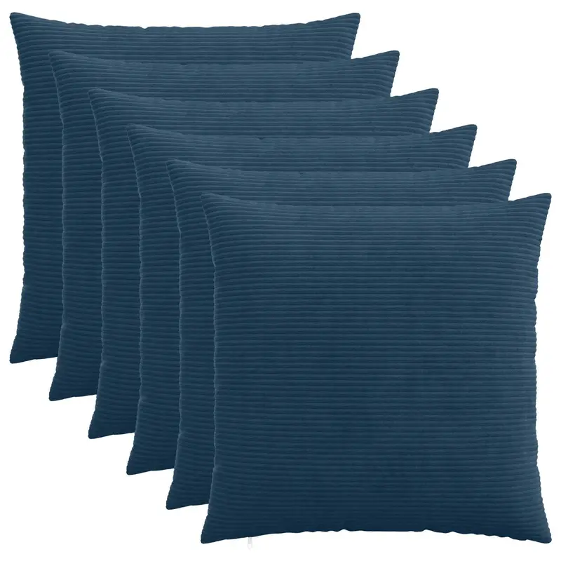 Vidaxl kussensloop 6 pcs heerlen marineblauw 65 x 65 cm corduroy