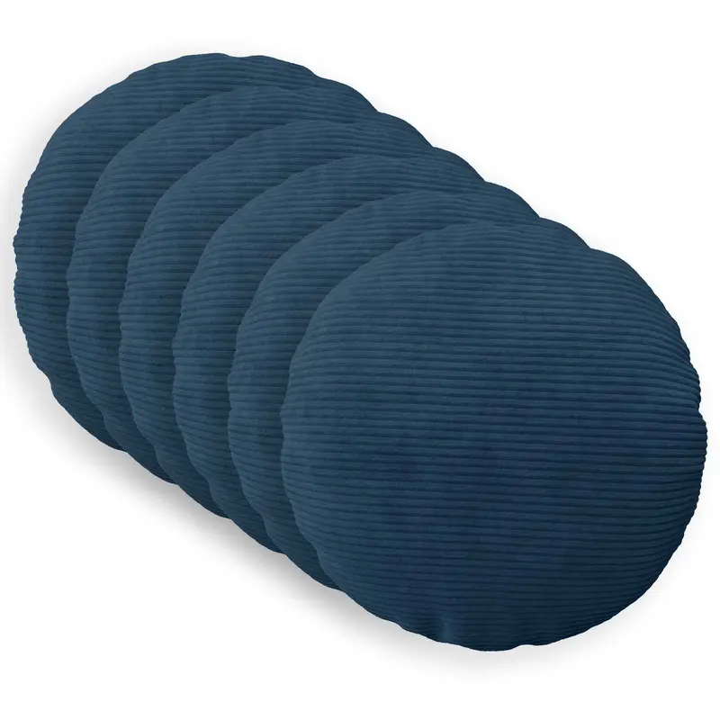 Vidaxl kussensloop 6 pcs heerlen marineblauw ø 60 cm corduroy