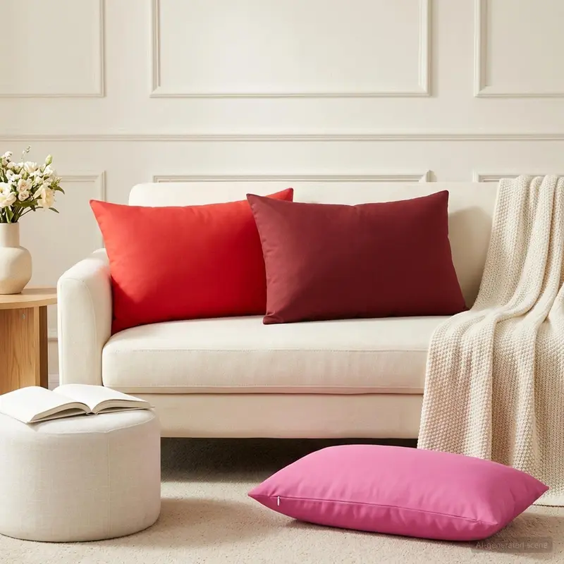 Vidaxl kussensloop 6 pcs heerlen rood 50 x 70 cm polyester