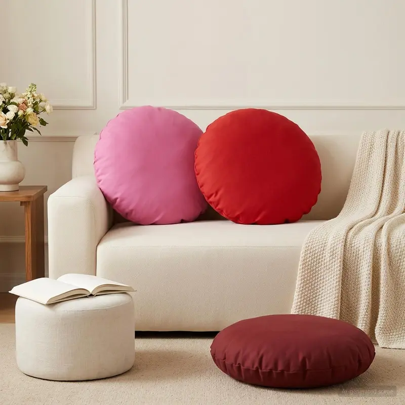Vidaxl kussensloop 6 pcs heerlen rood ø 50 cm polyester