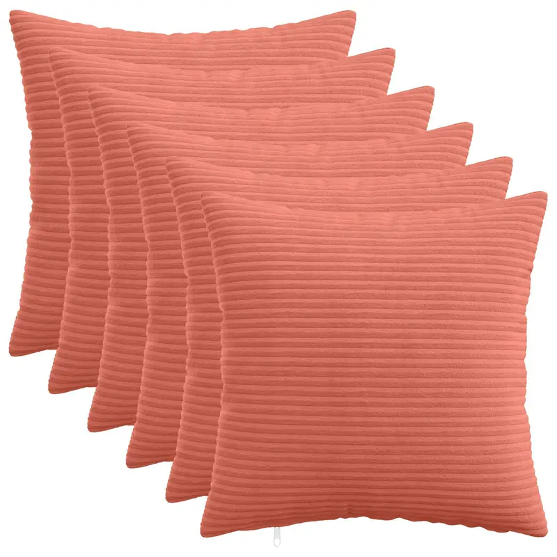 Vidaxl kussensloop 6 pcs heerlen rood-oranje 35 x 35 cm corduroy