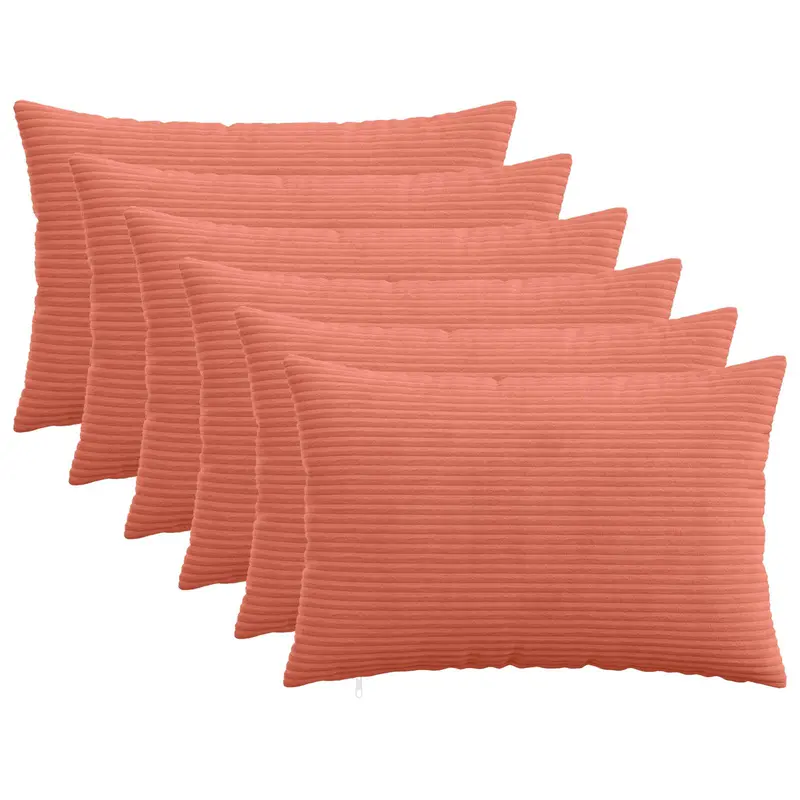 Vidaxl kussensloop 6 pcs heerlen rood-oranje 40 x 60 cm corduroy