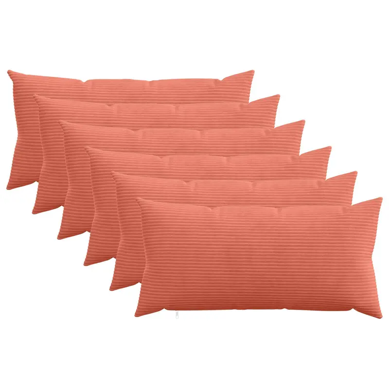 Vidaxl kussensloop 6 pcs heerlen rood-oranje 40 x 80 cm corduroy