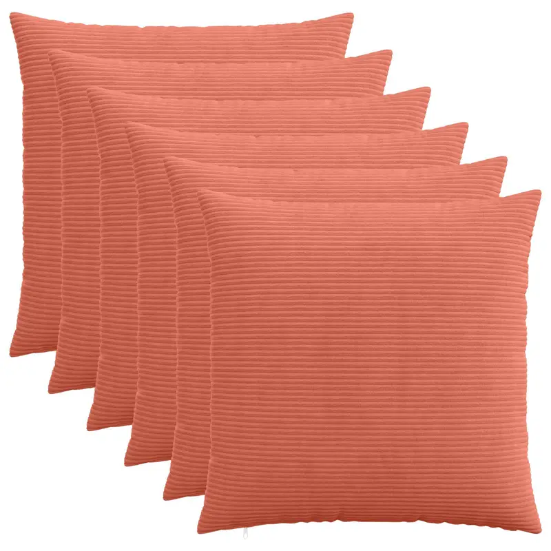 Vidaxl kussensloop 6 pcs heerlen rood-oranje 65 x 65 cm corduroy