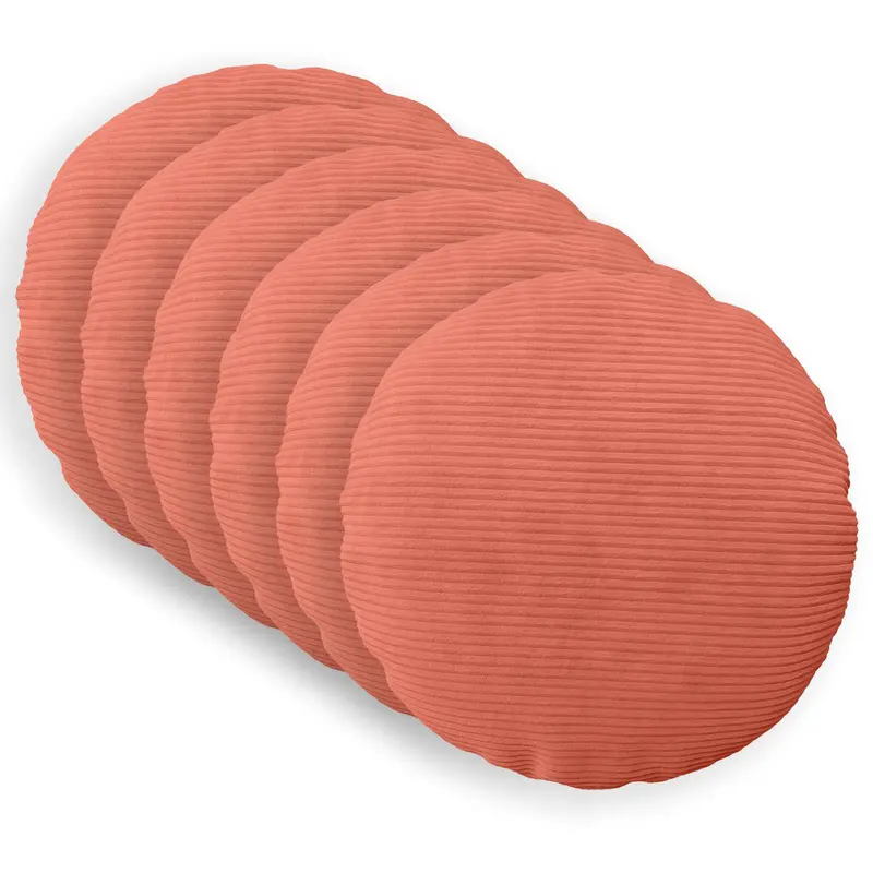 Vidaxl kussensloop 6 pcs heerlen rood-oranje ø 30 cm corduroy