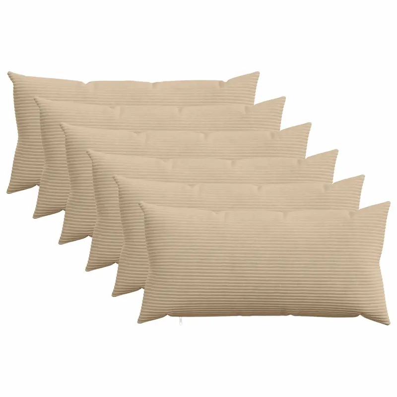 Vidaxl kussensloop 6 pcs heerlen taupe 40 x 80 cm corduroy