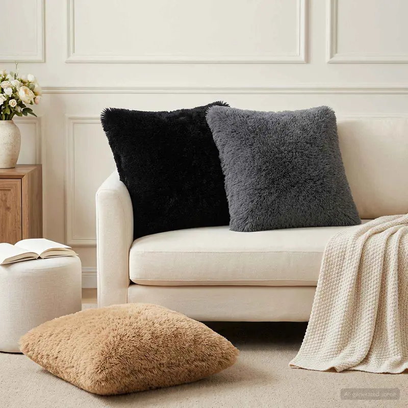 Vidaxl kussensloop 6 pcs heerlen taupe 45 x 45 cm pv fleece