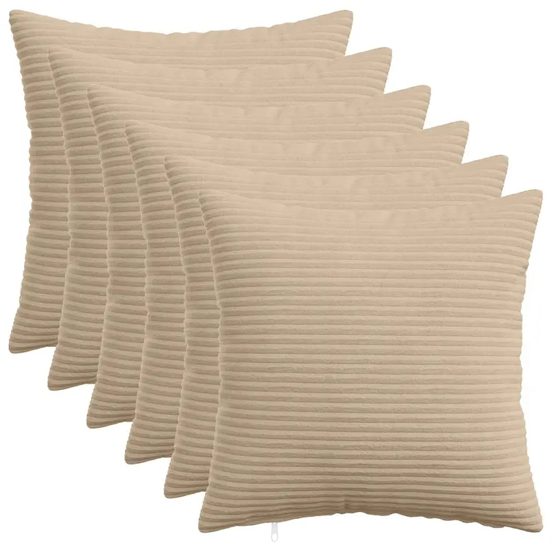 Vidaxl kussensloop 6 pcs heerlen taupe 50 x 50 cm corduroy