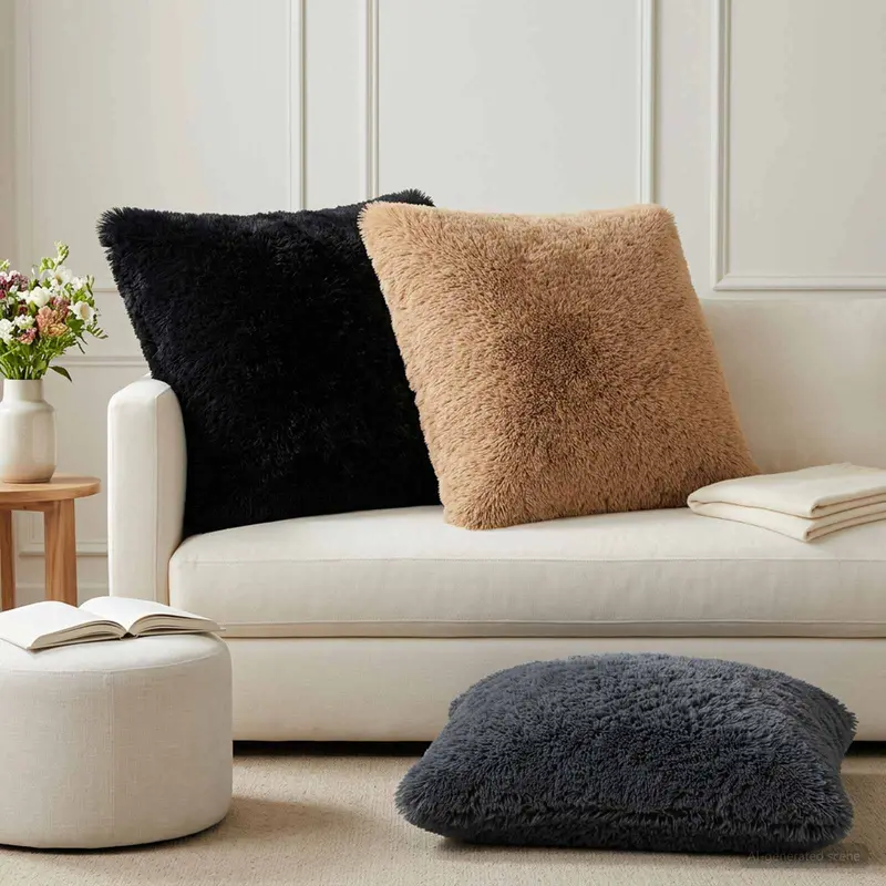 Vidaxl kussensloop 6 pcs heerlen taupe 80 x 80 cm pv fleece
