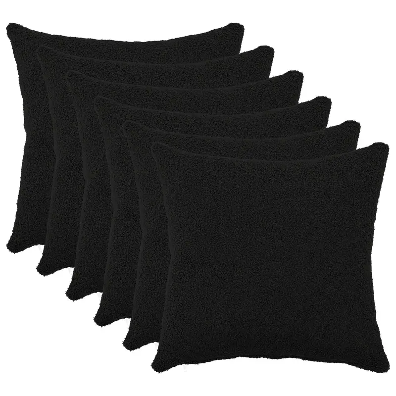 Vidaxl kussensloop 6 pcs heerlen zwart 35 x 35 cm bouclé