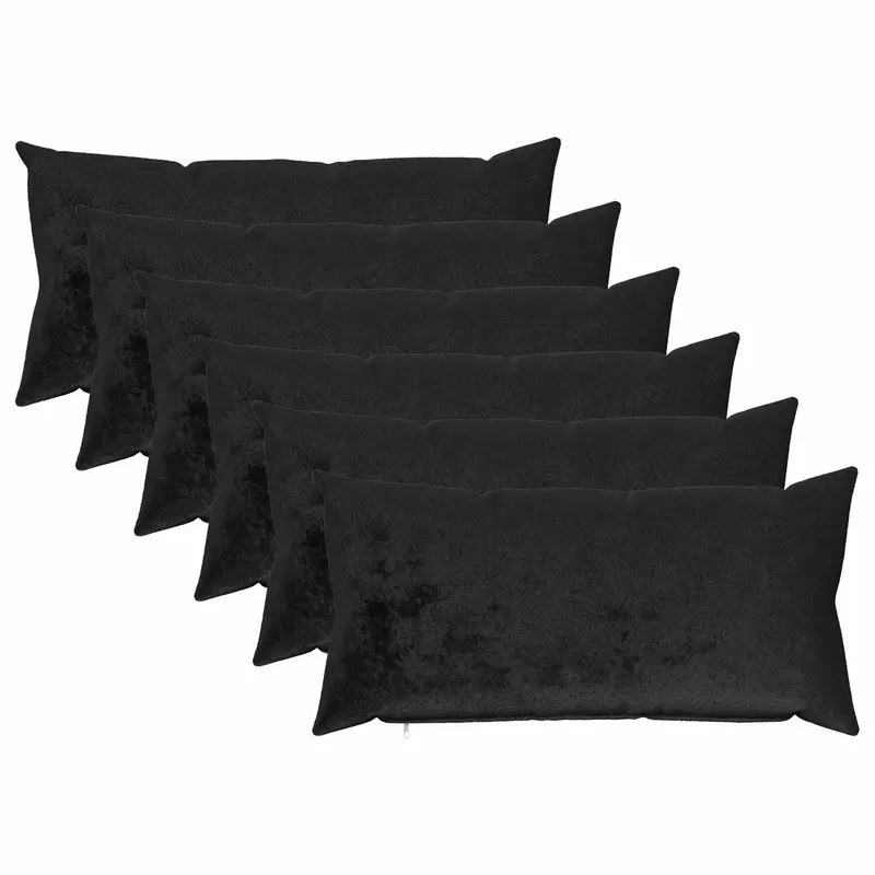 Vidaxl kussensloop 6 pcs heerlen zwart 40 x 70 cm flanel