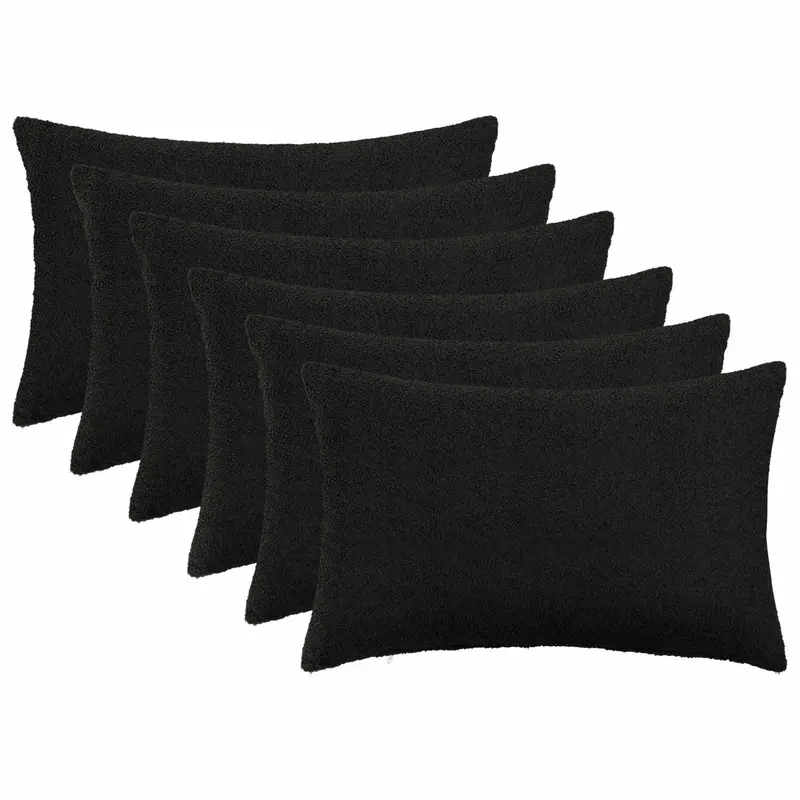 Vidaxl kussensloop 6 pcs heerlen zwart 50 x 80 cm bouclé