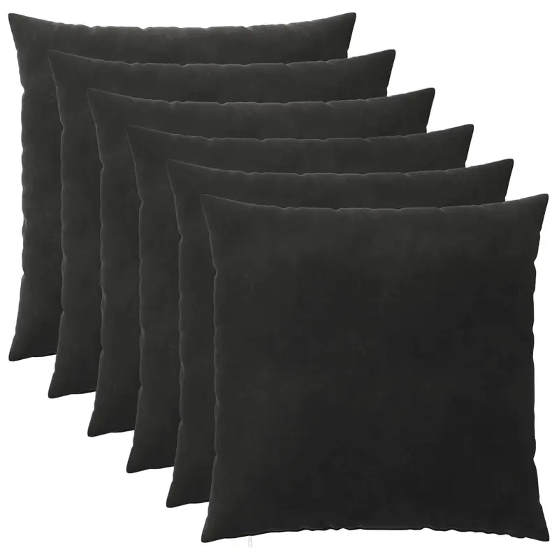 Vidaxl kussensloop 6 pcs heerlen zwart 60 x 60 cm fluweel