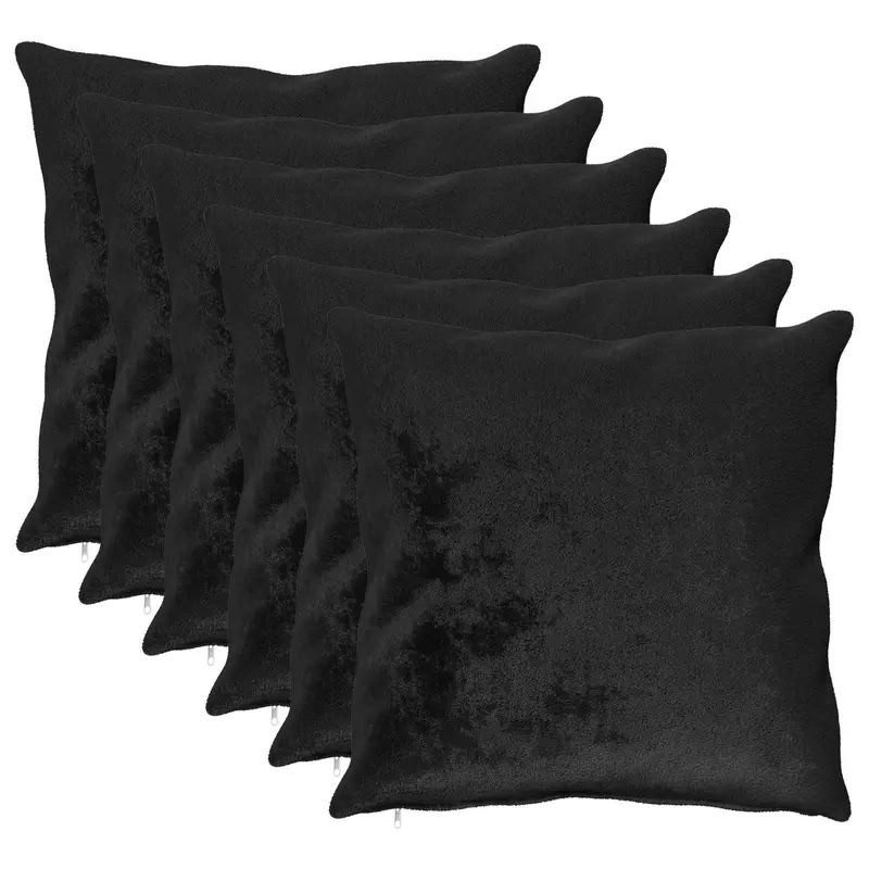 Vidaxl kussensloop 6 pcs heerlen zwart 70 x 70 cm flanel