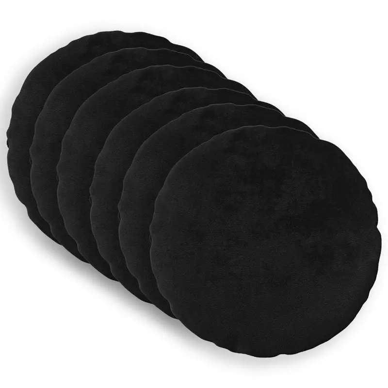 Vidaxl kussensloop 6 pcs heerlen zwart ø 40 cm flanel