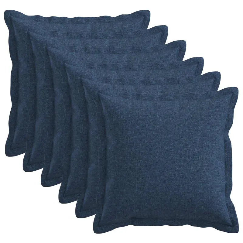 Vidaxl kussensloop 6 pcs houten blauw 45 x 45 cm faux linnen