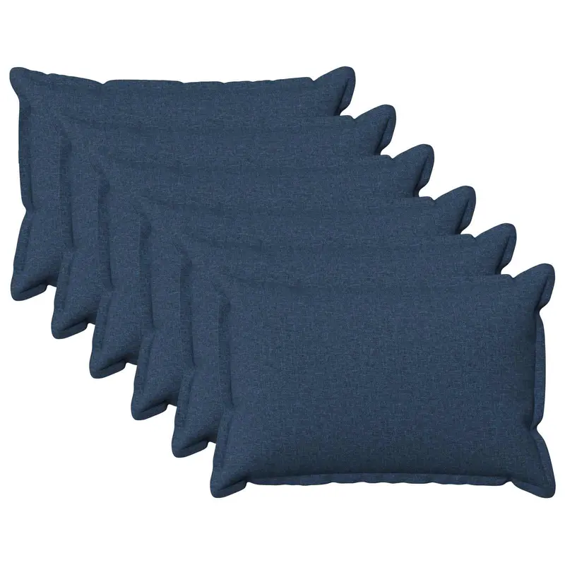 Vidaxl kussensloop 6 pcs houten blauw 50 x 80 cm faux linnen