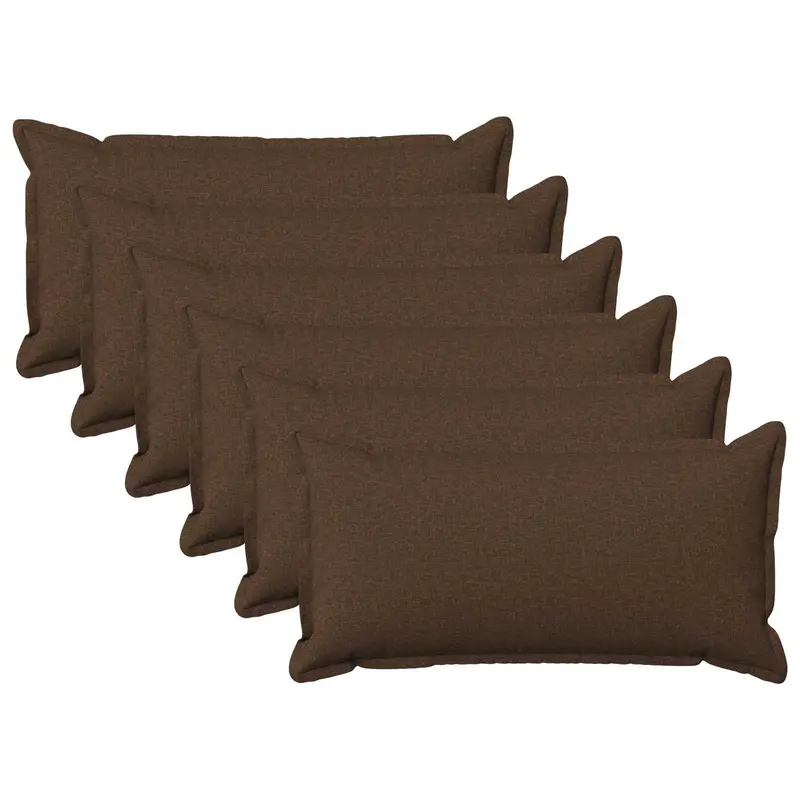 Vidaxl kussensloop 6 pcs houten bruin 40 x 80 cm faux linnen