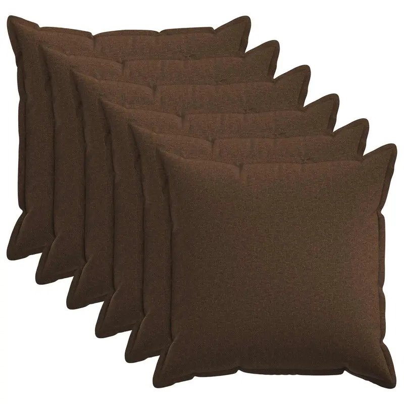 Vidaxl kussensloop 6 pcs houten bruin 80 x 80 cm faux linnen