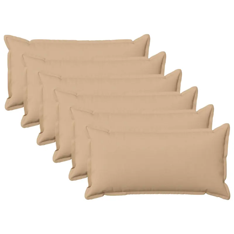 Vidaxl kussensloop 6 pcs houten crèmekleurig 40 x 80 cm faux linnen