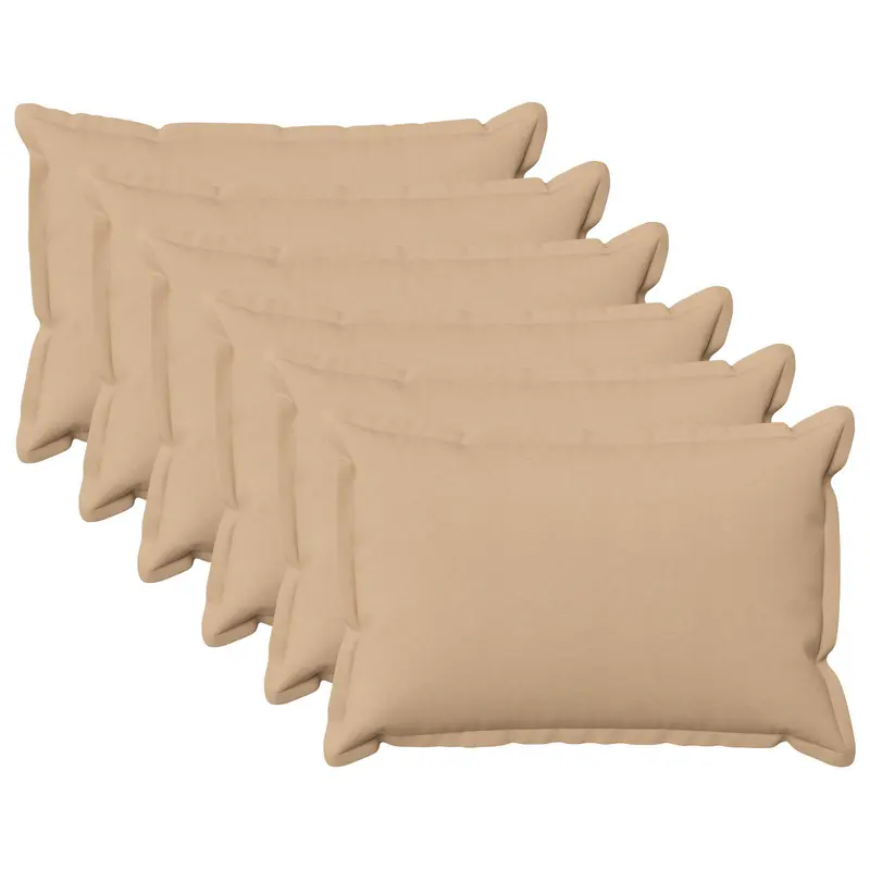 Vidaxl kussensloop 6 pcs houten crèmekleurig 50 x 75 cm faux linnen
