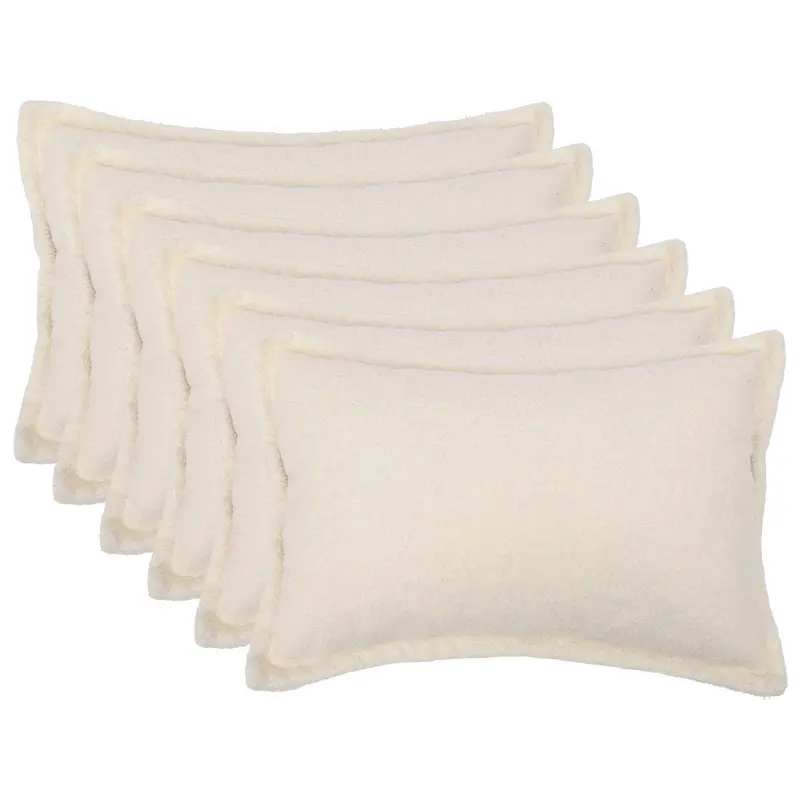 Vidaxl kussensloop 6 pcs houten crèmekleurig 50 x 80 cm bouclé