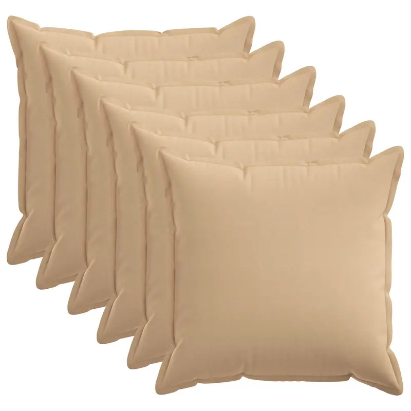 Vidaxl kussensloop 6 pcs houten crèmekleurig 60 x 60 cm faux linnen