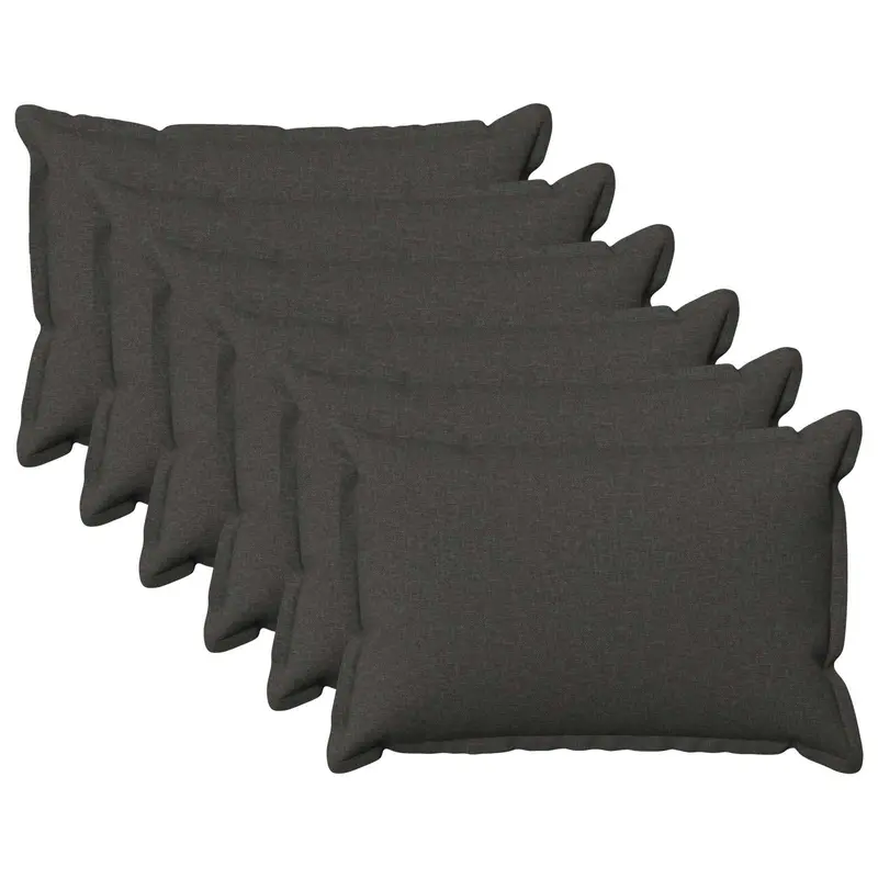 Vidaxl kussensloop 6 pcs houten donkergrijs 40 x 60 cm faux linnen