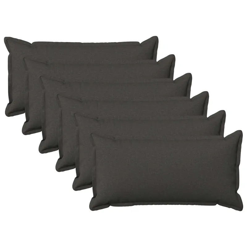 Vidaxl kussensloop 6 pcs houten donkergrijs 40 x 80 cm faux linnen