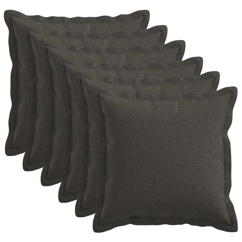 Vidaxl kussensloop 6 pcs houten donkergrijs 50 x 50 cm faux linnen