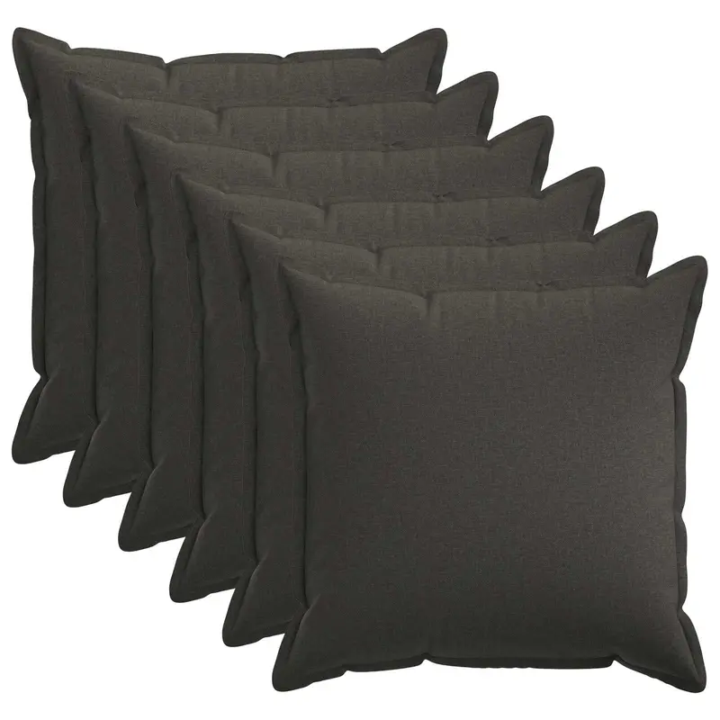 Vidaxl kussensloop 6 pcs houten donkergrijs 65 x 65 cm faux linnen