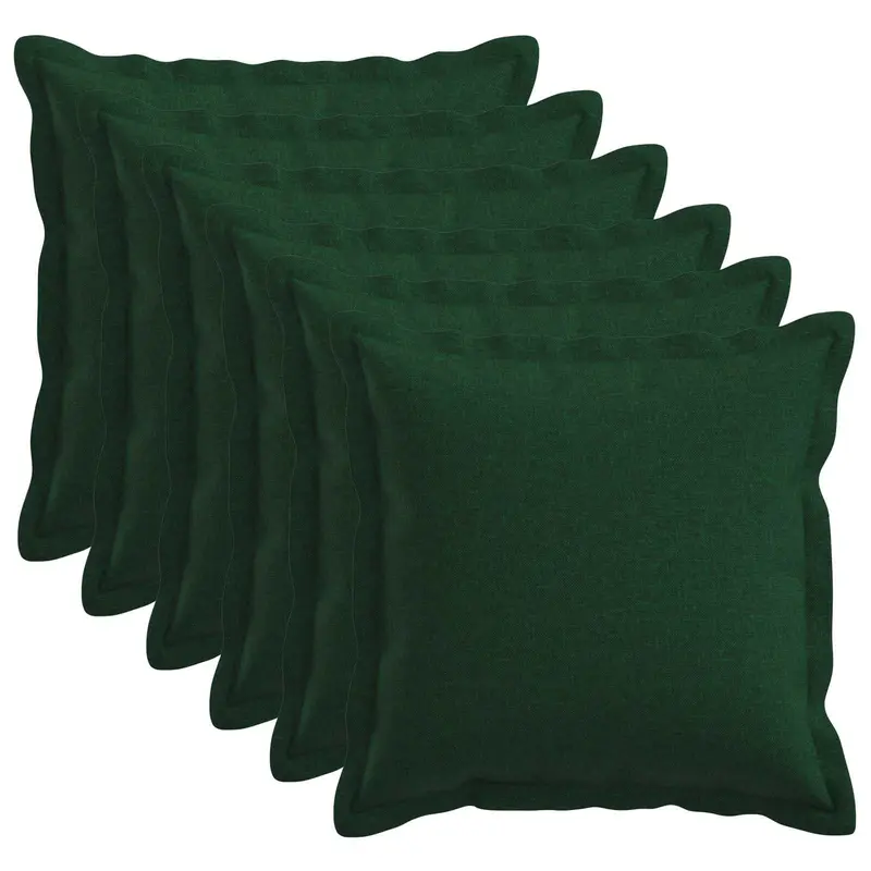 Vidaxl kussensloop 6 pcs houten donkergroen 45 x 45 cm faux linnen