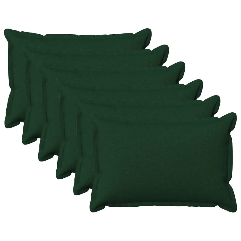 Vidaxl kussensloop 6 pcs houten donkergroen 50 x 75 cm faux linnen
