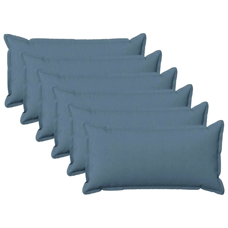 Vidaxl kussensloop 6 pcs houten jeans blauw 40 x 80 cm faux linnen