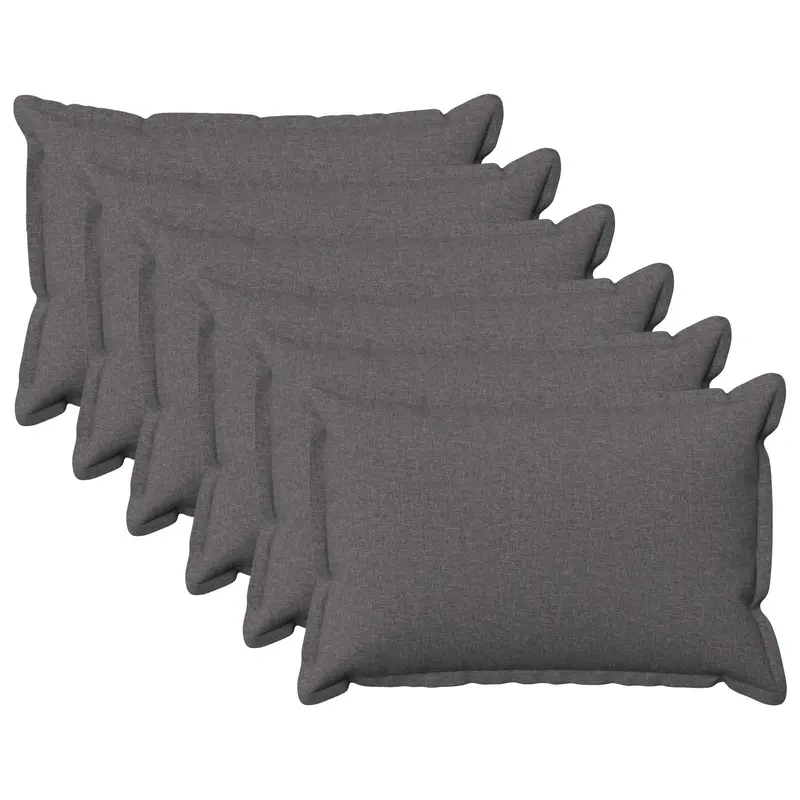 Vidaxl kussensloop 6 pcs houten lichtgrijs 30 x 50 cm faux linnen