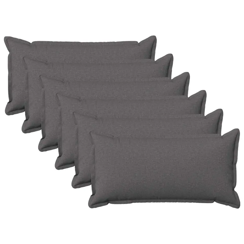 Vidaxl kussensloop 6 pcs houten lichtgrijs 40 x 80 cm faux linnen